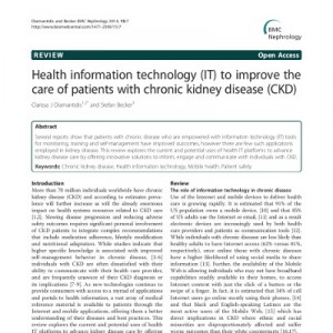 Review health information technology to improve the care of patients with CKD