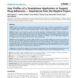 User Profiles of a Smartphone Application to Support Drug Adherence — Experiences from the iNephro Project